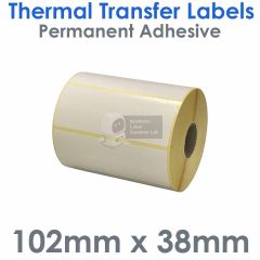 102mm x 38mm thermal transfer labels
