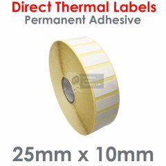 25mm x 10mm direct thermal labels