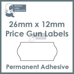 CT4 26mm x 12mm Price Gun Labels White Permanent Adhesive