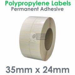 35mm x 24mm Polypropylene Labels