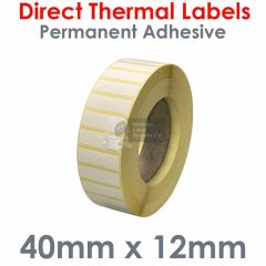 40mm x 12mm Direct Thermal Labels