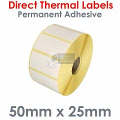 50mm x 25mm direct thermal labels