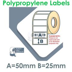 Matt polypropylene label 50mm x 25mm