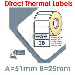 51mm x 25mm Labels for Mobile Label Printers