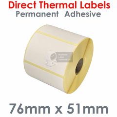 76mm x 51mm direct thermal labels on 25mm core