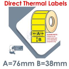 Yellow Removable 76mm x 38mm Labels for Star TSP700ii and TSP800ii Printer