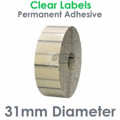 31mm diameter round clear labels on rolls