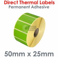 Green labels 50mm x 25mm direct thermal