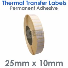 25mm x 10mm Thermal Transfer Labels