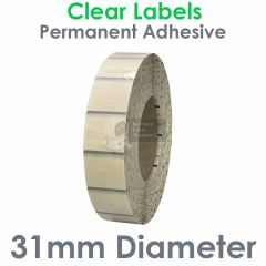 Clear labels 31mm gloss polypropylene