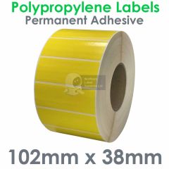 Yellow Polypropylene Labels 102mm x 38mm