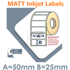 50mm x 25mm Matt Paper Colour Inkjet Labels