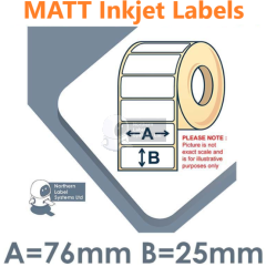 LX2000e 75mm x 25mm Matt Paper Colour Inkjet Labels