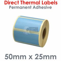 Blue mobile labels printer labels 50mm x 25mm