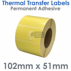 102mm x 51mm Pale Yellow Thermal Transfer Labels