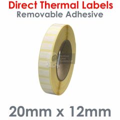 20mm x 12mm Direct thermal labels with Removable adhesive