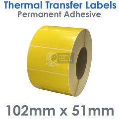 102mm x 51mm Yellow Thermal Transfer Labels